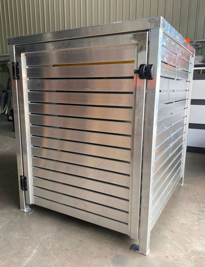 Wheelie Bin Enclosure - Aluminium Slat Lockable Bin Enclosure