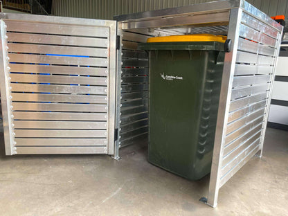 Wheelie Bin Enclosure - Aluminium Slat Lockable Bin Enclosure