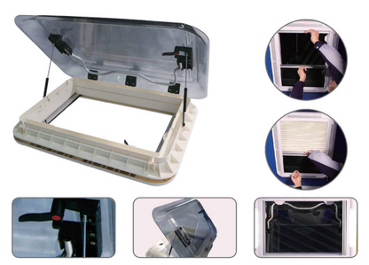 RV Roof Hatch | 580x780mm | with Built-In Blind & Flyscreen – UV Resistant, Easy Operation (Copy)