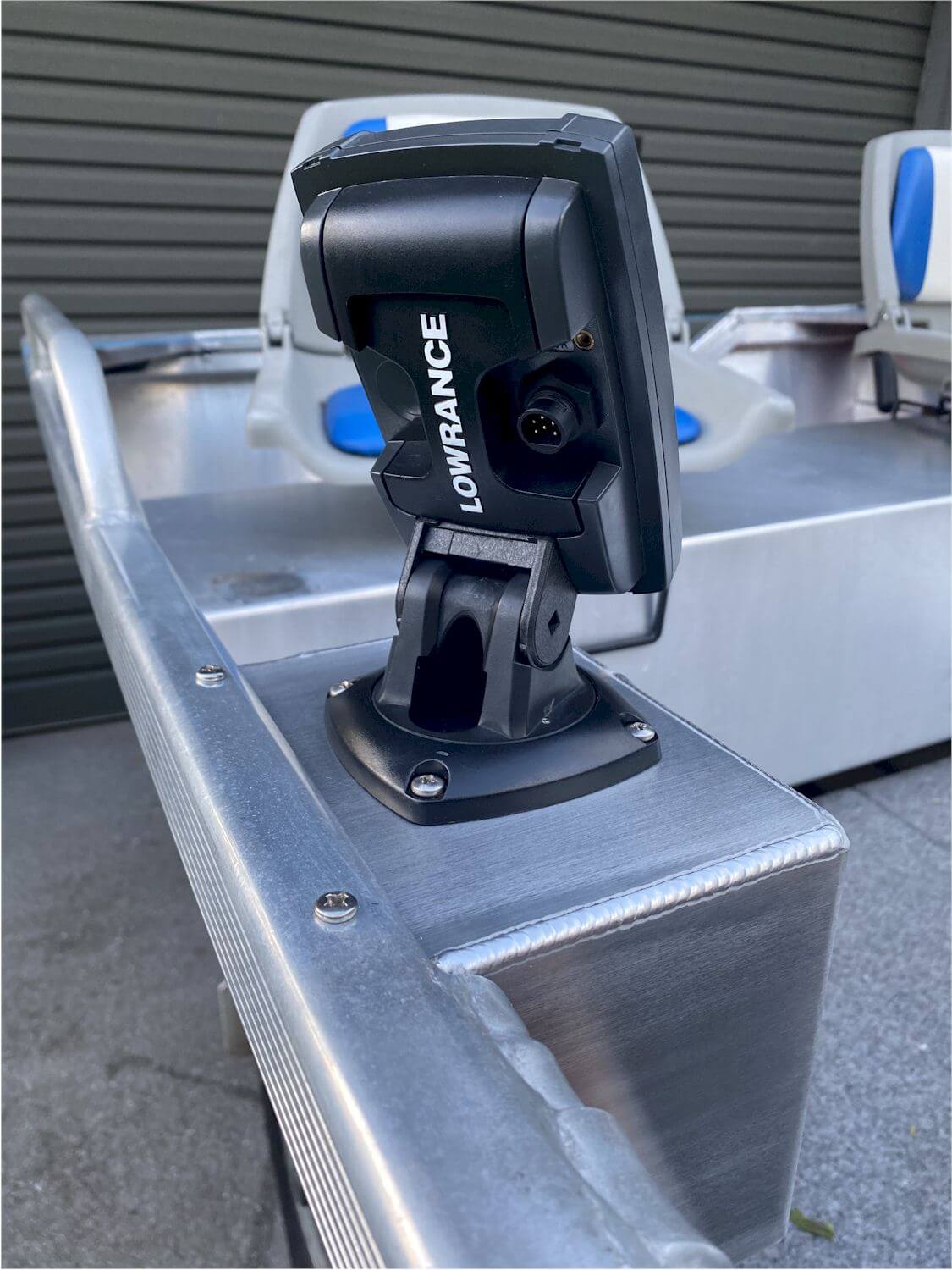 Custom aluminium fishfinder mount for aluminium tinnie or small boat