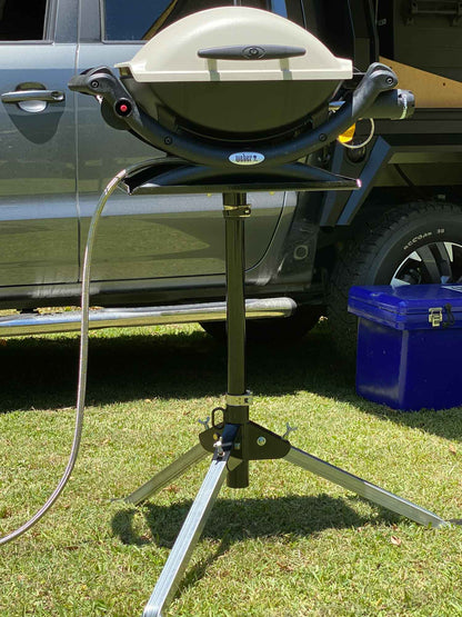 Trip-Pod BBQ Stand to suit Weber Baby Q 1000 and Q1200 Caravans and Camping