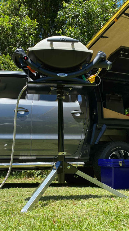 Trip-Pod BBQ Stand to suit Weber Baby Q 1000 and Q1200 Caravans and Camping